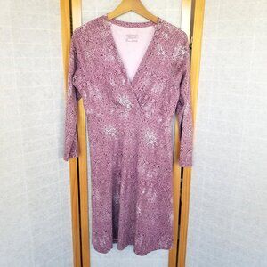 Patagonia Metairie Wrap Dress Purple Size Medium Athletic Dress 3/4 Sleeves